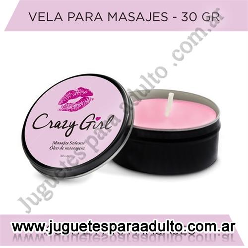 Aceites y lubricantes, Lubricantes sexitive, Vela para masajes crazy girl 30gr